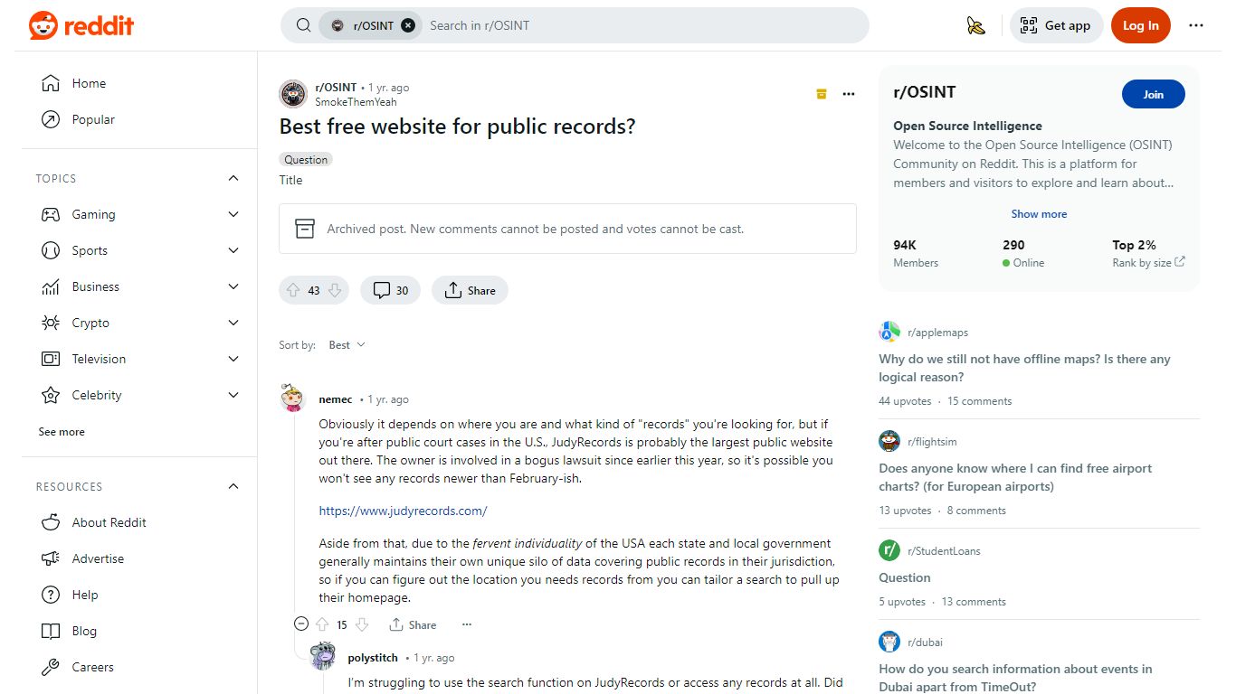 Best free website for public records? : r/OSINT - Reddit